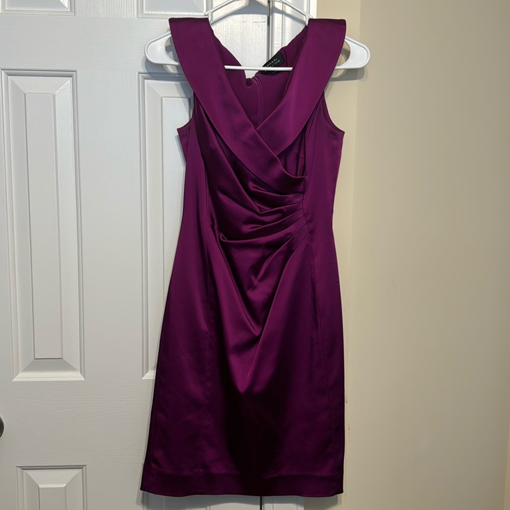 Purple satin Tahari dress